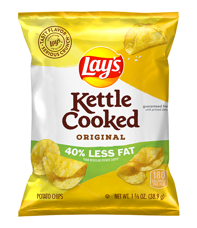 Lay's® Kettle Cooked 40% Less Fat Original Potato Chips - 1.375oz.