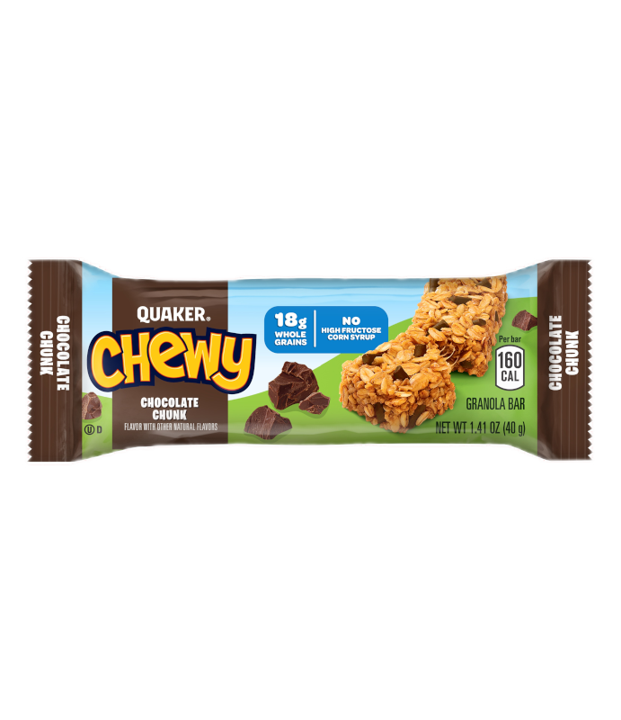 Quaker® Chewy Granola Bar Chocolate Chunk - 1.41oz. | PepsiCo School Source  | K-12 Foodservice