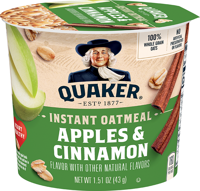 Quaker® Instant Oatmeal Cups Apples &amp; Cinnamon - 1.51oz.