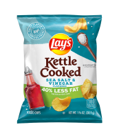 LAY'S® KETTLE COOKED 40% LESS FAT SEA SALT & VINEGAR FLAVORED POTATO CHIPS - 1.375OZ.